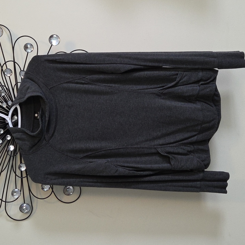 Yogalicious Heather Charcoal Cowl Neck Top